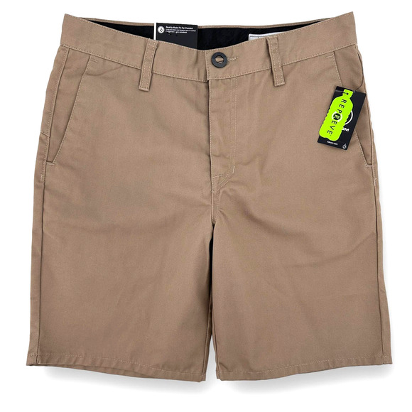 Volcom Frickin Khaki Chino Shorts Boys Size 8 Small 24 7" - Picture 1 of 6